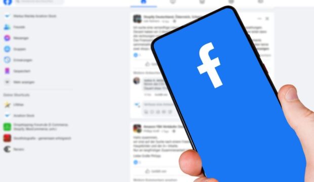 Interfaccia Facebook con Reels a schermo intero