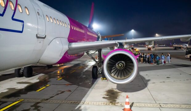 Aereo Wizz Air in volo